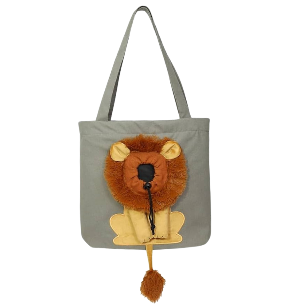 Soft & Breathable Lion Cat Bag -Gray - Ozerty