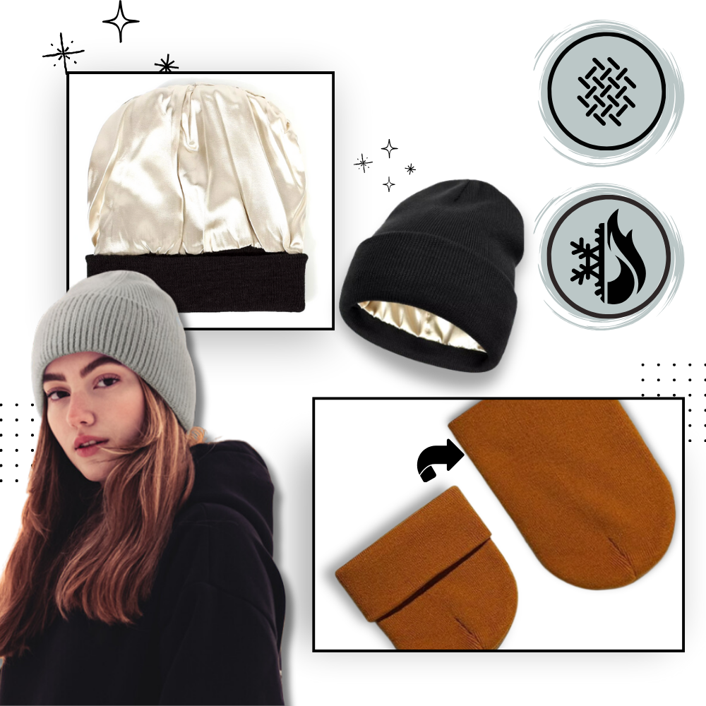 Warm Knit Satin Lined Beanie - Ozerty