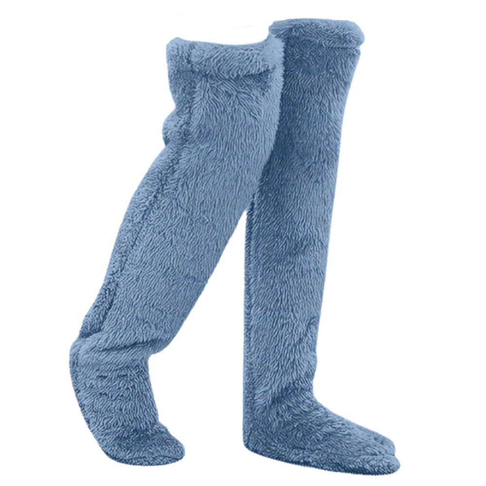 Warming Long Fuzzy Socks -Blue - Ozerty