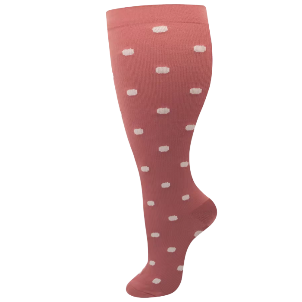 Wide Breathable Compression Sock -Polka Dot  - Ozerty