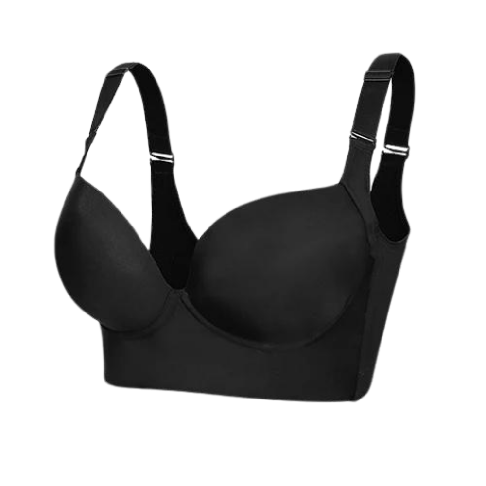 Wide Side Wings Incorporated Shaper Bra -Black - Ozerty