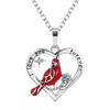 Cardinal Heart Pendant Necklace