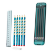 Hard Pencil Case with Pencils & Ruler