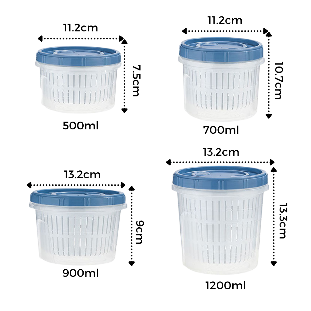 Stackable Food Container with Drainer