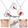 Cardinal Heart Pendant Necklace -