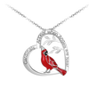 Cardinal Heart Pendant Necklace