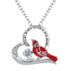 Cardinal Heart Pendant Necklace