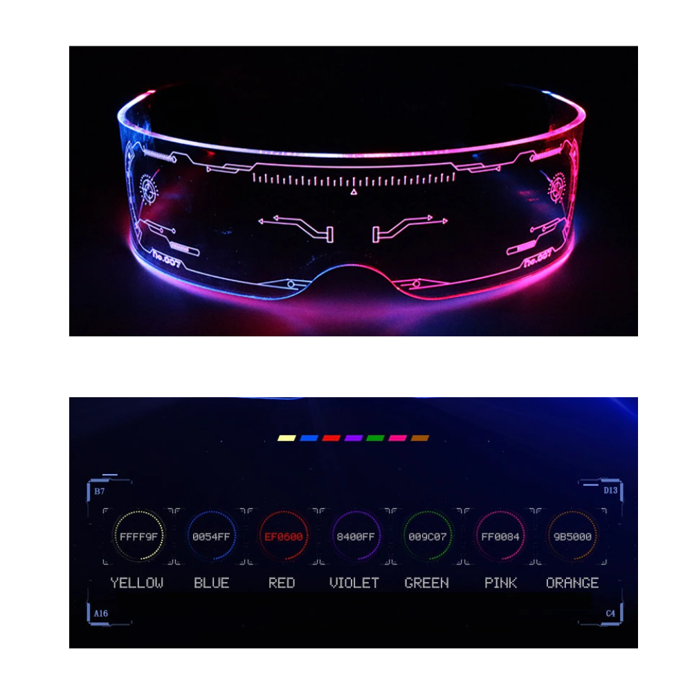 Luminous Glasses with Colourful LED Lights