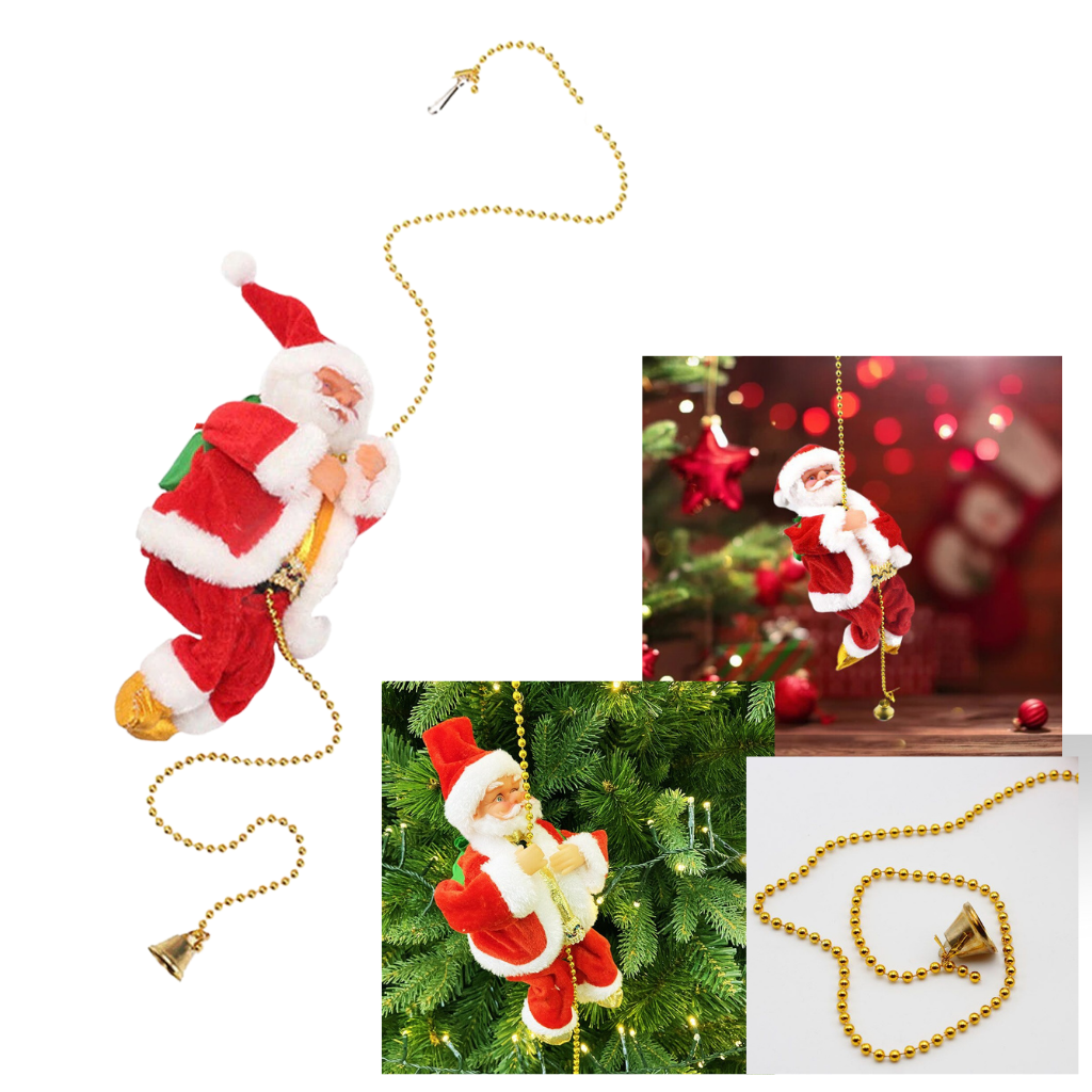 Electric climbing Santa Claus decoration  -