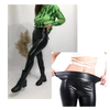 High-waisted Faux Leather Trousers