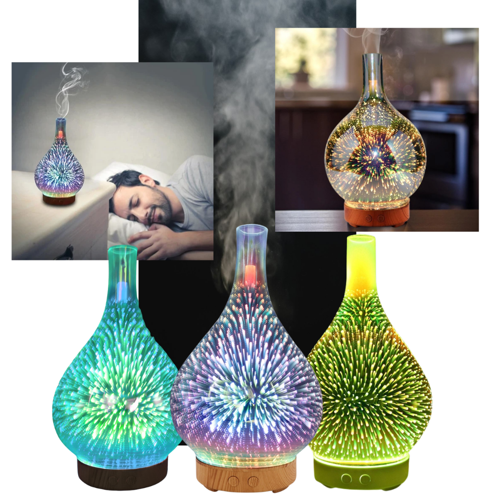 Fireworks Pattern Vase Shape Essential Oil Diffuser -