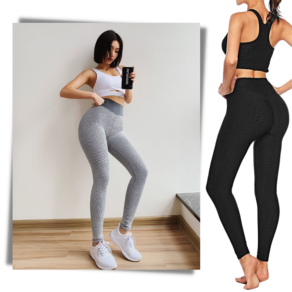 High waist anti-cellulite butt lifting workout leggings