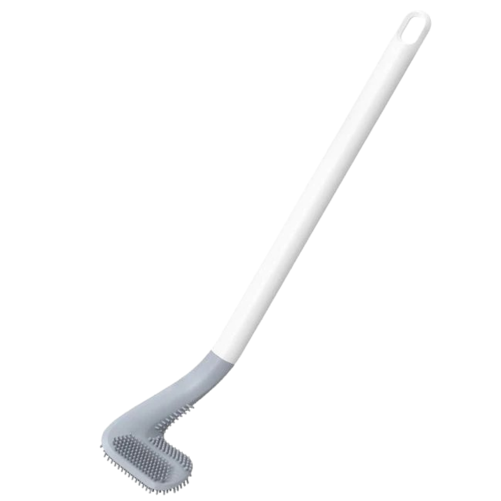 Long handle toilet brush with wall mounted base