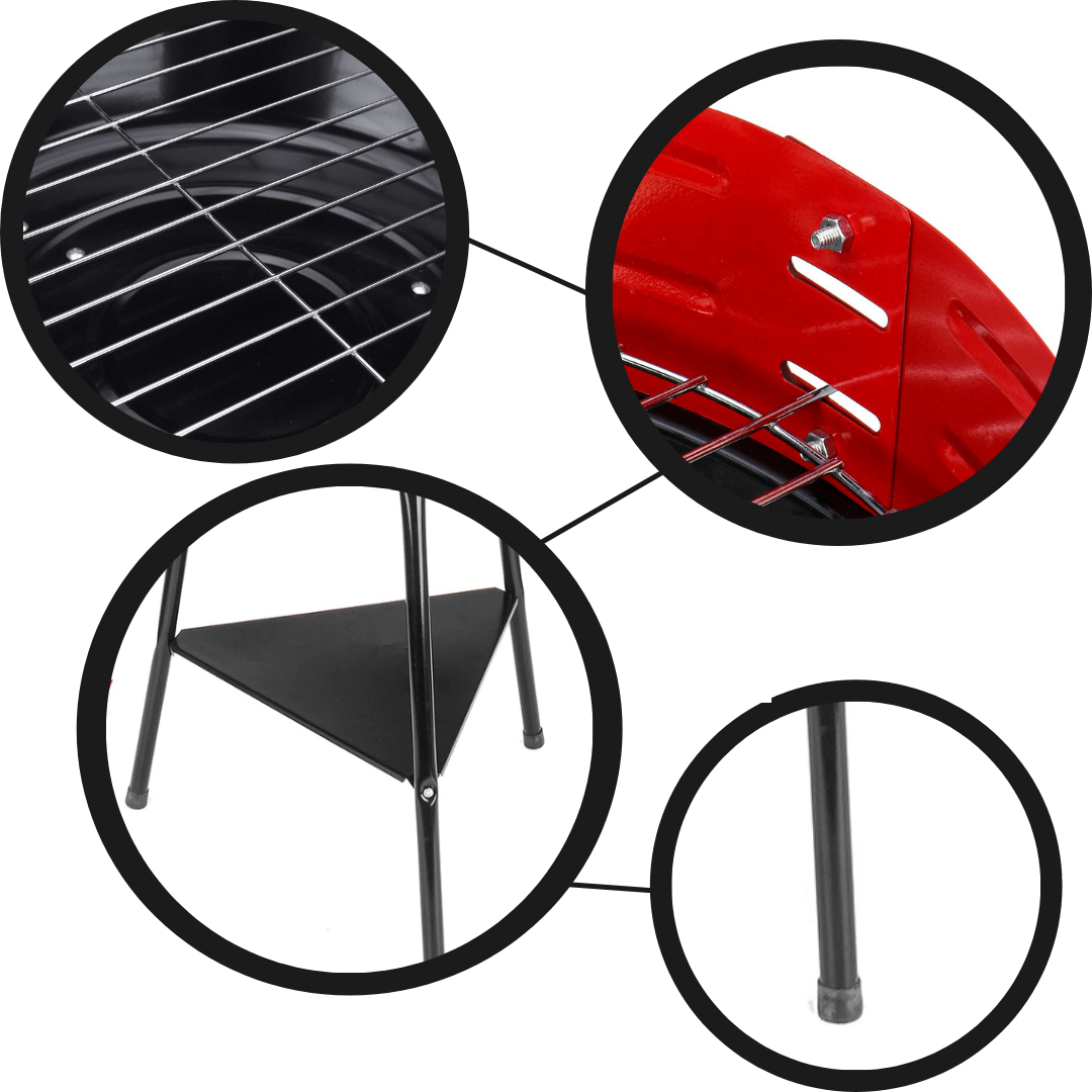 Portable round BBQ charcoal grill