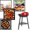 PORTABLE ROUND BBQ CHARCOAL GRILL - Ozerty