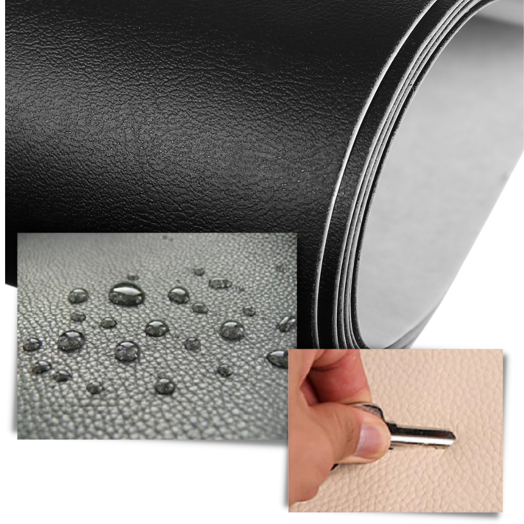 Self-adhesive leather repair patch