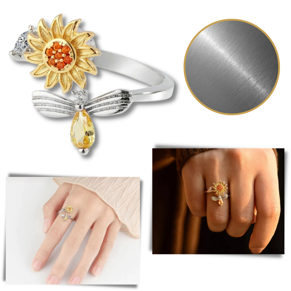 Sunflower Spinner Ring - Ozerty